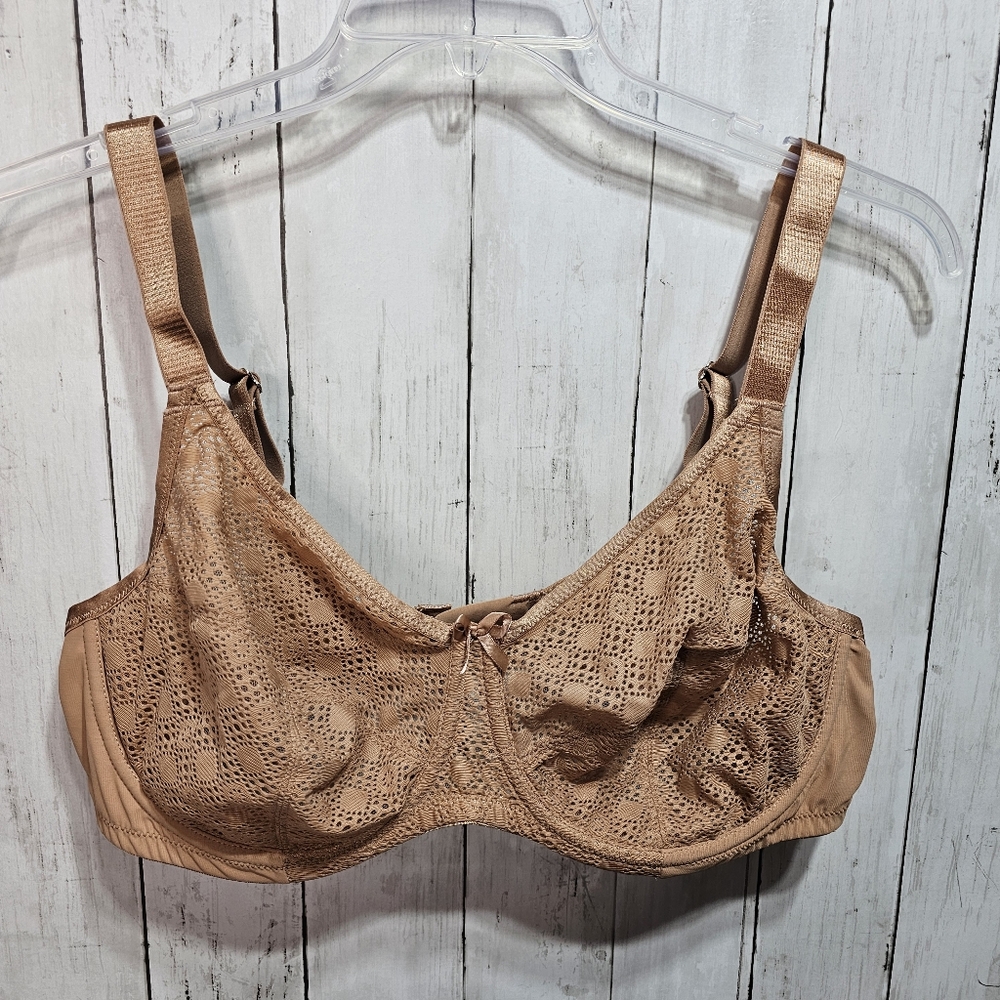 Glamorise Women's Plus Size Lace Comfort Wonderwire Bra Underwire #9855 Size 44C - Picture 6 of 13